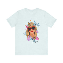 Load image into Gallery viewer, Cute Butterfly Girl Graphic Tee, Summer Shirt, Festival Wear, Gift for Her, Butterfly Lover T-Shirt