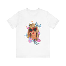 Load image into Gallery viewer, Cute Butterfly Girl Graphic Tee, Summer Shirt, Festival Wear, Gift for Her, Butterfly Lover T-Shirt