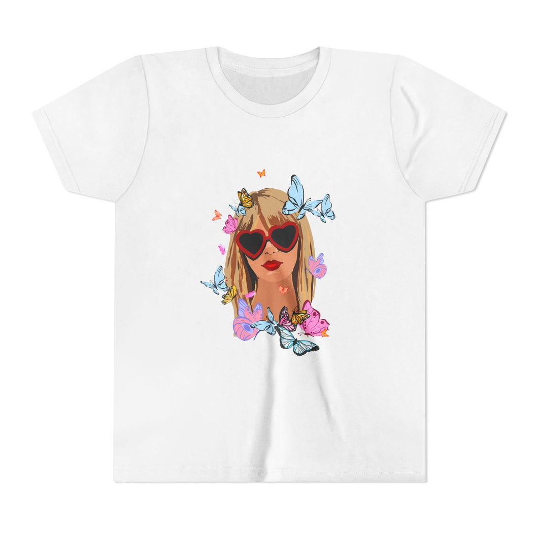 Butterfly Girl Youth Tee, Trendy Kids T-Shirt, Summer Fashion, Gift for Tweens, Cute Graphic Tee, Butterfly Print