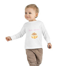 Load image into Gallery viewer, Toddler Cinnamon Roll Long Sleeve Tee, Cute Toddler Gift, Comfy Kid&#39;s Apparel, Birthday Shirt, Playdate Outfit, Sweet Treat Top
