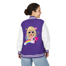 Load image into Gallery viewer, Swiftie Unisex Heavyweight Letterman Jacket, Retro Varsity Fashion, Perfect for Teens, Music Lovers, Gifts for Birthdays, Festivals
