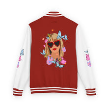 Load image into Gallery viewer, Swiftie Unisex Heavyweight Letterman Jacket - Heart Love Design, Casual Sportswear, Trendy Gift for Him, Her, Valentine&#39;s Day, College Apparel
