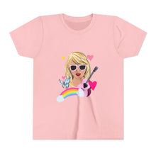 Load image into Gallery viewer, Taylor Youth Short Sleeve Tee with Artistic Rainbow Design, Fun Graphic T-Shirt, Trendy Kids Shirt, Music Lover Gift, Birthday Party Outfit, [...]
