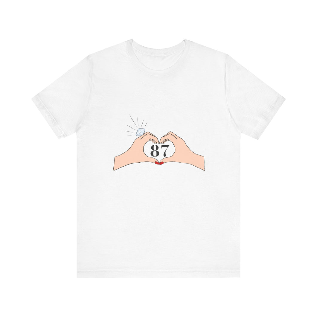 Swiftie Heart Hands Tee - Unisex Jersey Short Sleeve Shirt, Cute Graphic Tee, Birthday Gift, Casual Wear, Love Theme Apparel