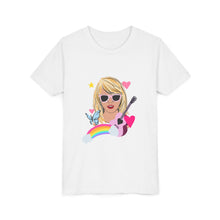 Load image into Gallery viewer, Taylor Youth Short Sleeve Tee with Artistic Rainbow Design, Fun Graphic T-Shirt, Trendy Kids Shirt, Music Lover Gift, Birthday Party Outfit, [...]
