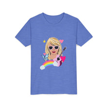 Load image into Gallery viewer, Taylor Youth Short Sleeve Tee with Artistic Rainbow Design, Fun Graphic T-Shirt, Trendy Kids Shirt, Music Lover Gift, Birthday Party Outfit, [...]
