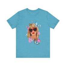 Load image into Gallery viewer, Cute Butterfly Girl Graphic Tee, Summer Shirt, Festival Wear, Gift for Her, Butterfly Lover T-Shirt
