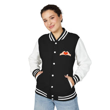 Load image into Gallery viewer, KC chiefs Swiftie Unisex Statement Letterman Jacket with Playful Heart Design, Trendy Varsity Jacket, Cozy Retro Jacket, Valentine&#39;s Day Gift, Stylish [...]
