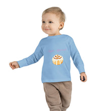Load image into Gallery viewer, Toddler Cinnamon Roll Long Sleeve Tee, Cute Toddler Gift, Comfy Kid&#39;s Apparel, Birthday Shirt, Playdate Outfit, Sweet Treat Top
