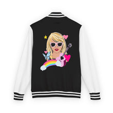 Load image into Gallery viewer, Swiftie Unisex Heavyweight Letterman Jacket, Retro Varsity Fashion, Perfect for Teens, Music Lovers, Gifts for Birthdays, Festivals
