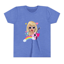 Load image into Gallery viewer, Taylor Youth Short Sleeve Tee with Artistic Rainbow Design, Fun Graphic T-Shirt, Trendy Kids Shirt, Music Lover Gift, Birthday Party Outfit, [...]
