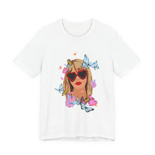 Load image into Gallery viewer, Cute Butterfly Girl Graphic Tee, Summer Shirt, Festival Wear, Gift for Her, Butterfly Lover T-Shirt
