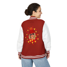 Load image into Gallery viewer, KC chiefs Swiftie Unisex Statement Letterman Jacket with Playful Heart Design, Trendy Varsity Jacket, Cozy Retro Jacket, Valentine&#39;s Day Gift, Stylish [...]
