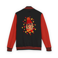 Load image into Gallery viewer, KC chiefs Swiftie Unisex Statement Letterman Jacket with Playful Heart Design, Trendy Varsity Jacket, Cozy Retro Jacket, Valentine&#39;s Day Gift, Stylish [...]
