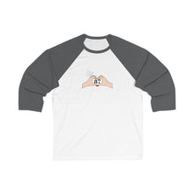 Load image into Gallery viewer, Taylor and Travis  Unisex 3/4 Sleeve Baseball Tee with Hand Design - Great for Casual Wear, Gifts for Him or Her, Sports Events, Family [...]
