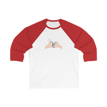 Load image into Gallery viewer, Taylor and Travis  Unisex 3/4 Sleeve Baseball Tee with Hand Design - Great for Casual Wear, Gifts for Him or Her, Sports Events, Family [...]
