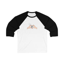 Load image into Gallery viewer, Taylor and Travis  Unisex 3/4 Sleeve Baseball Tee with Hand Design - Great for Casual Wear, Gifts for Him or Her, Sports Events, Family [...]
