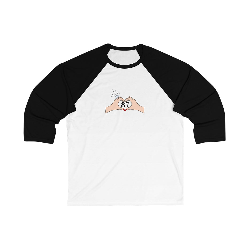 Taylor and Travis  Unisex 3/4 Sleeve Baseball Tee with Hand Design - Great for Casual Wear, Gifts for Him or Her, Sports Events, Family [...]