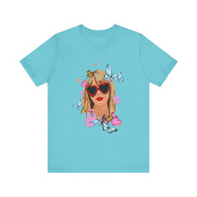Load image into Gallery viewer, Cute Butterfly Girl Graphic Tee, Summer Shirt, Festival Wear, Gift for Her, Butterfly Lover T-Shirt

