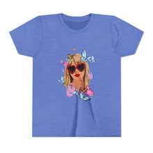 Load image into Gallery viewer, Butterfly Girl Youth Tee, Trendy Kids T-Shirt, Summer Fashion, Gift for Tweens, Cute Graphic Tee, Butterfly Print
