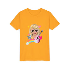Load image into Gallery viewer, Taylor Youth Short Sleeve Tee with Artistic Rainbow Design, Fun Graphic T-Shirt, Trendy Kids Shirt, Music Lover Gift, Birthday Party Outfit, [...]
