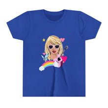 Load image into Gallery viewer, Taylor Youth Short Sleeve Tee with Artistic Rainbow Design, Fun Graphic T-Shirt, Trendy Kids Shirt, Music Lover Gift, Birthday Party Outfit, [...]
