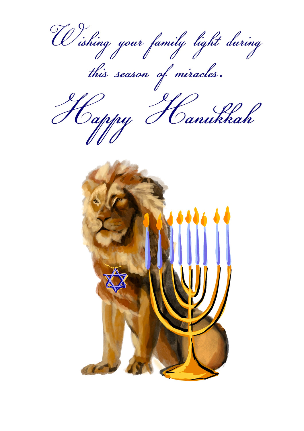 Lion Hanukkah Greeting Card Set