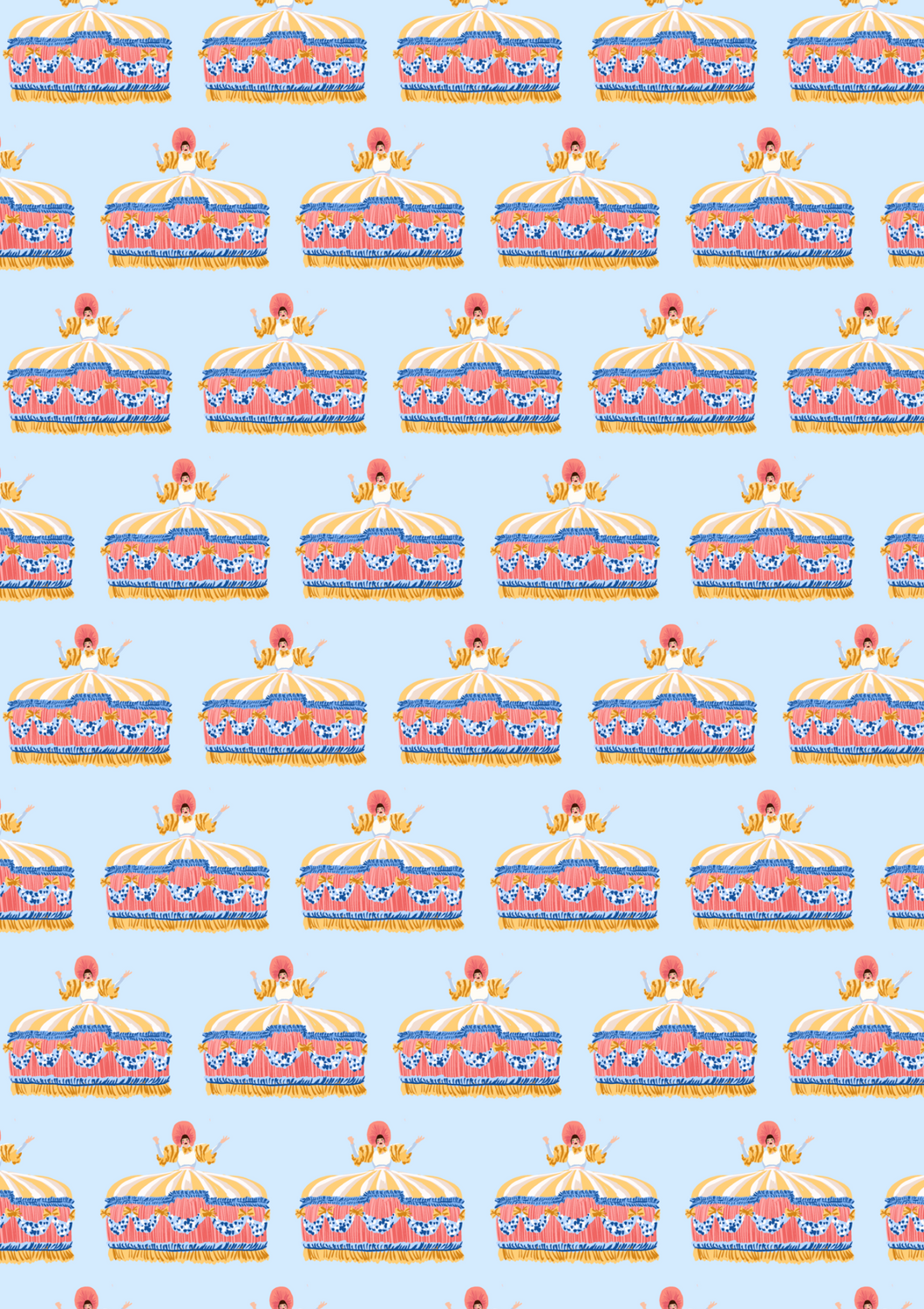 Mother Ginger Gift Wrap Blue