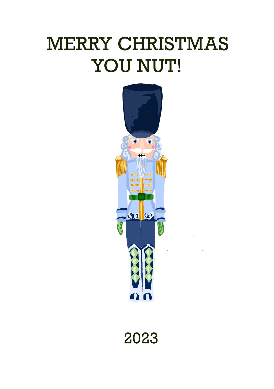 Blue Nutcracker Card