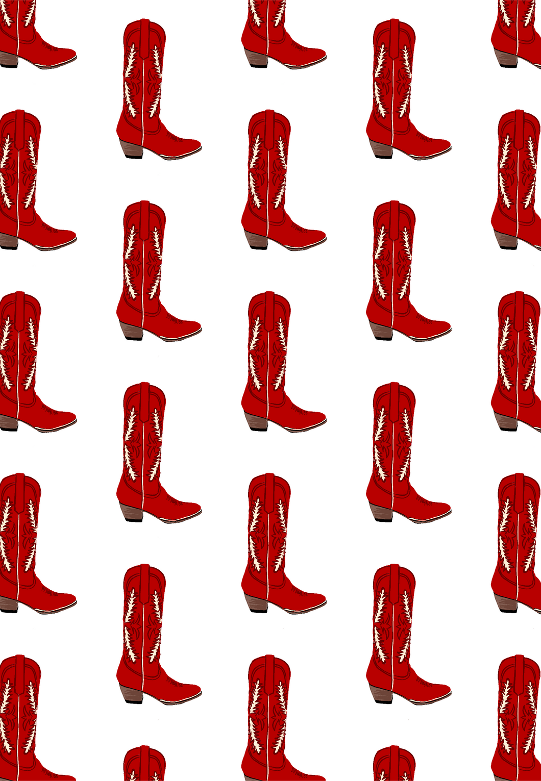 Red Cowboy Boot Wrapping Sheets