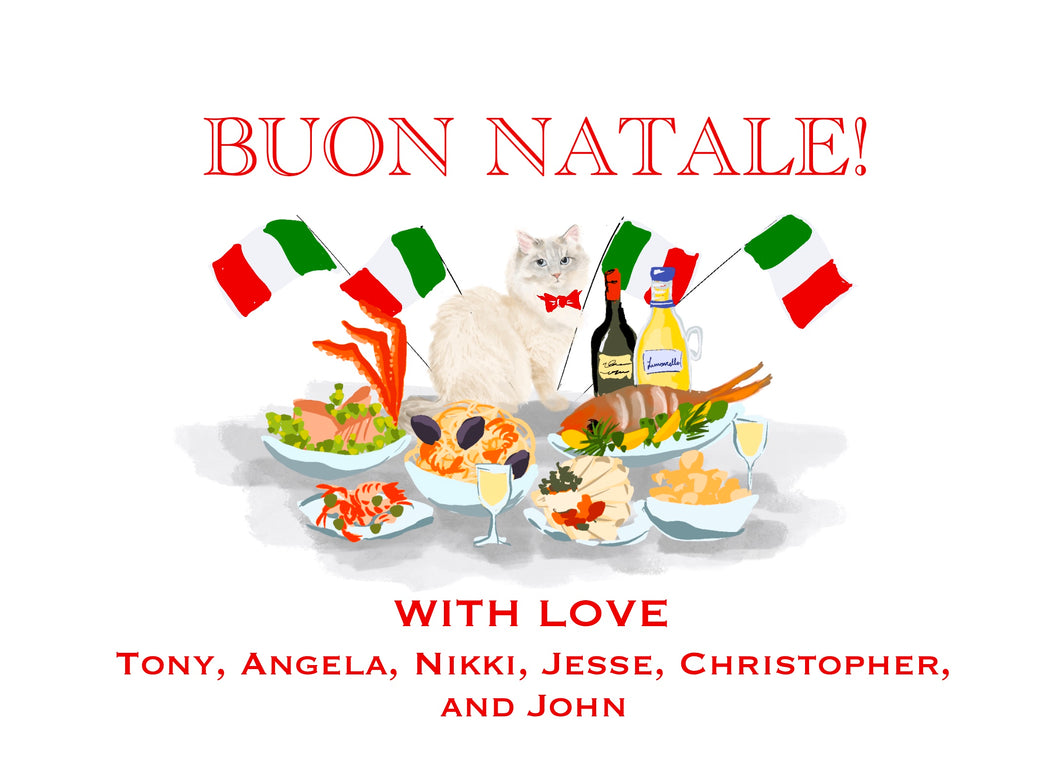 Feast of the Seven Fishes Pet Portrait Set (personalized)