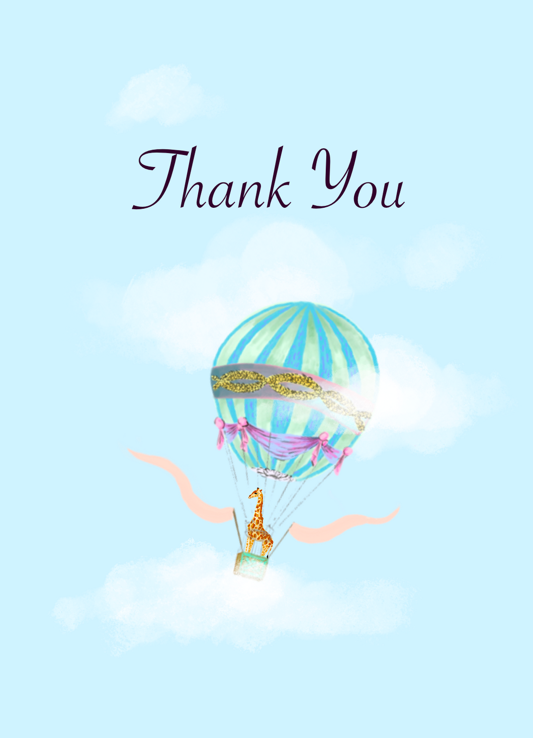 Hot Air Balloon Thank You Cards