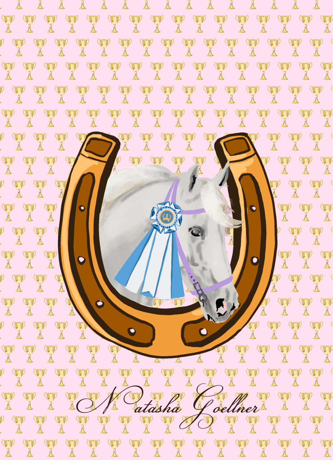 First Place White Mare Personalized Notecards