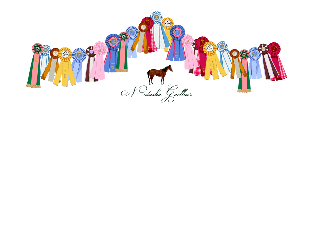 Personalized Winning Ribbons Notecard Set
