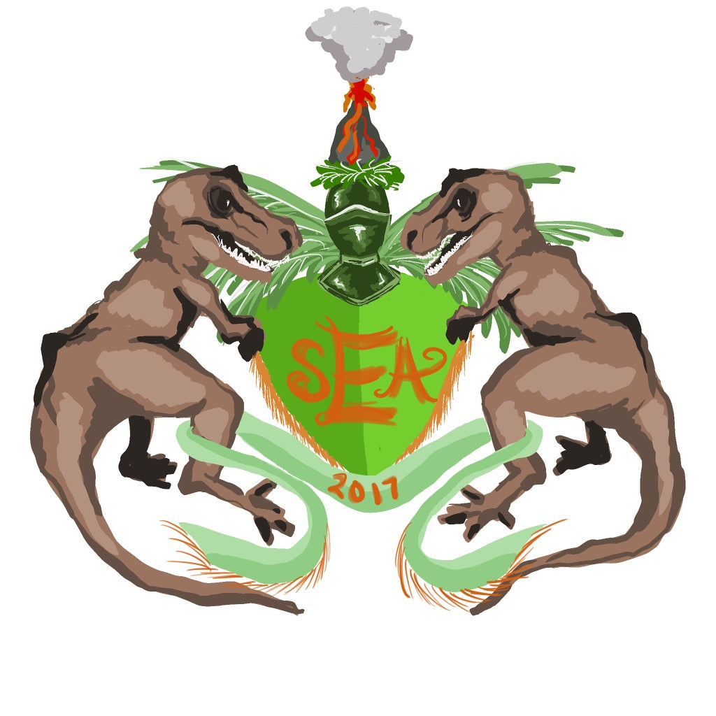 Dinosaurs and Volcano