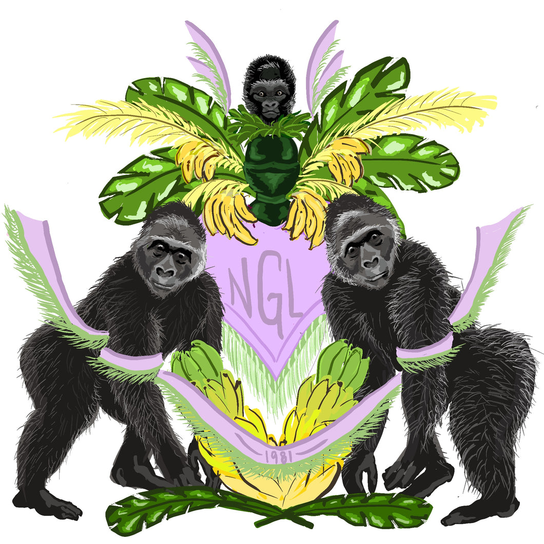 Gorillas and Bananas with Lavender Shield
